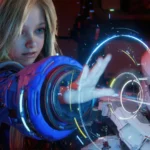 Official Pragmata key art showing Diana using her hacking interface alongside Hugh